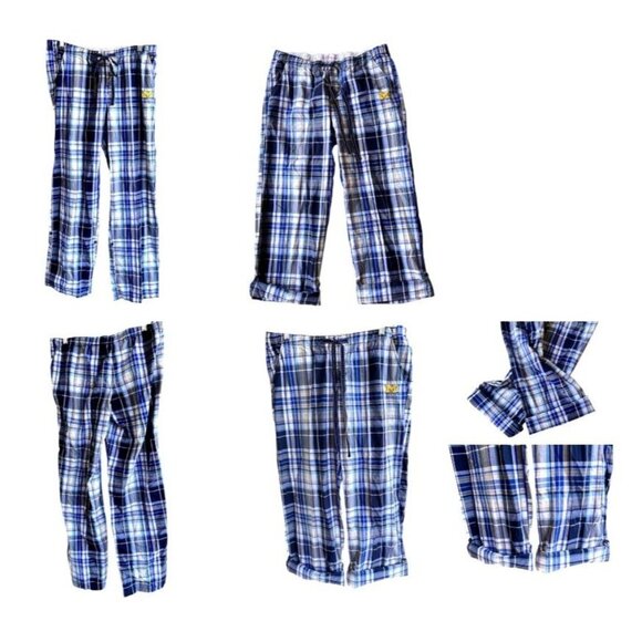 University of Michigan Pajama Pants Sz L Woverines Stripe Logo Convertib… - Picture 7 of 12